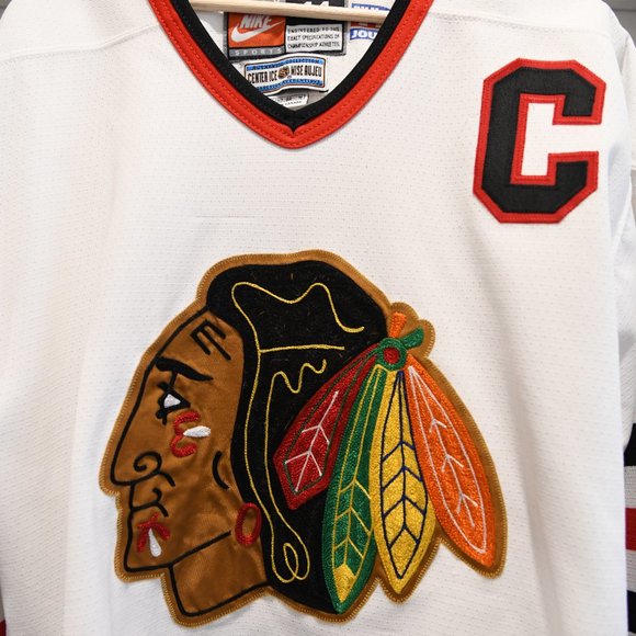 Chris Chelios Blackhawks *Authentic* Nike Home Jersey size 44 Made in Canada MIC - Picture 8 of 16